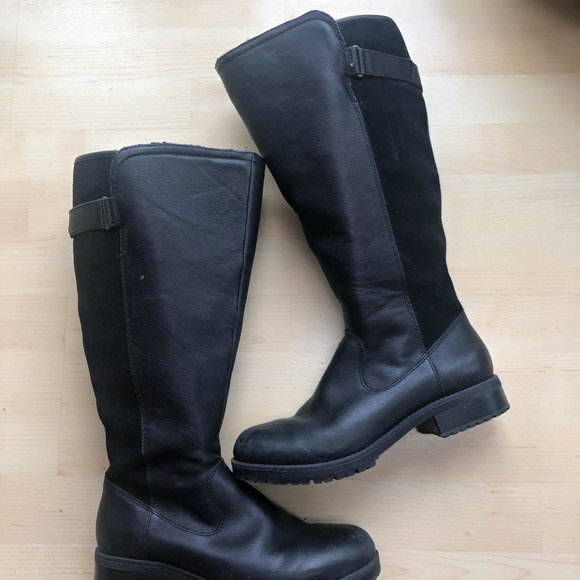 Clarks Shoes - Clarks black suede/ leather riding boots